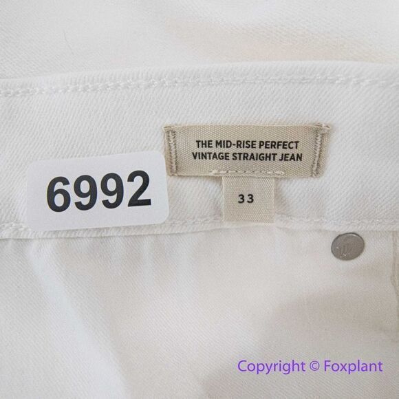NEW Madewell‎ Mid-Rise Perfect Vintage Straight Jean in Tile White, 33 - Picture 13 of 16